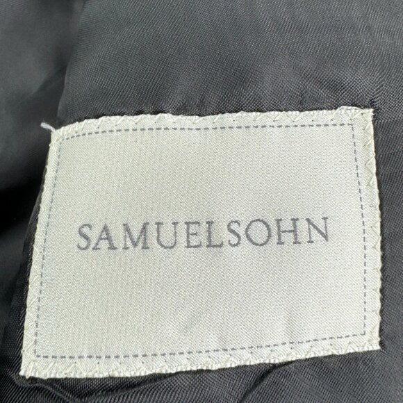 Samuelsohn Gray Herringbone Super 110 Wool SB Gable Blazer Mens Size 48L - Picture 4 of 5